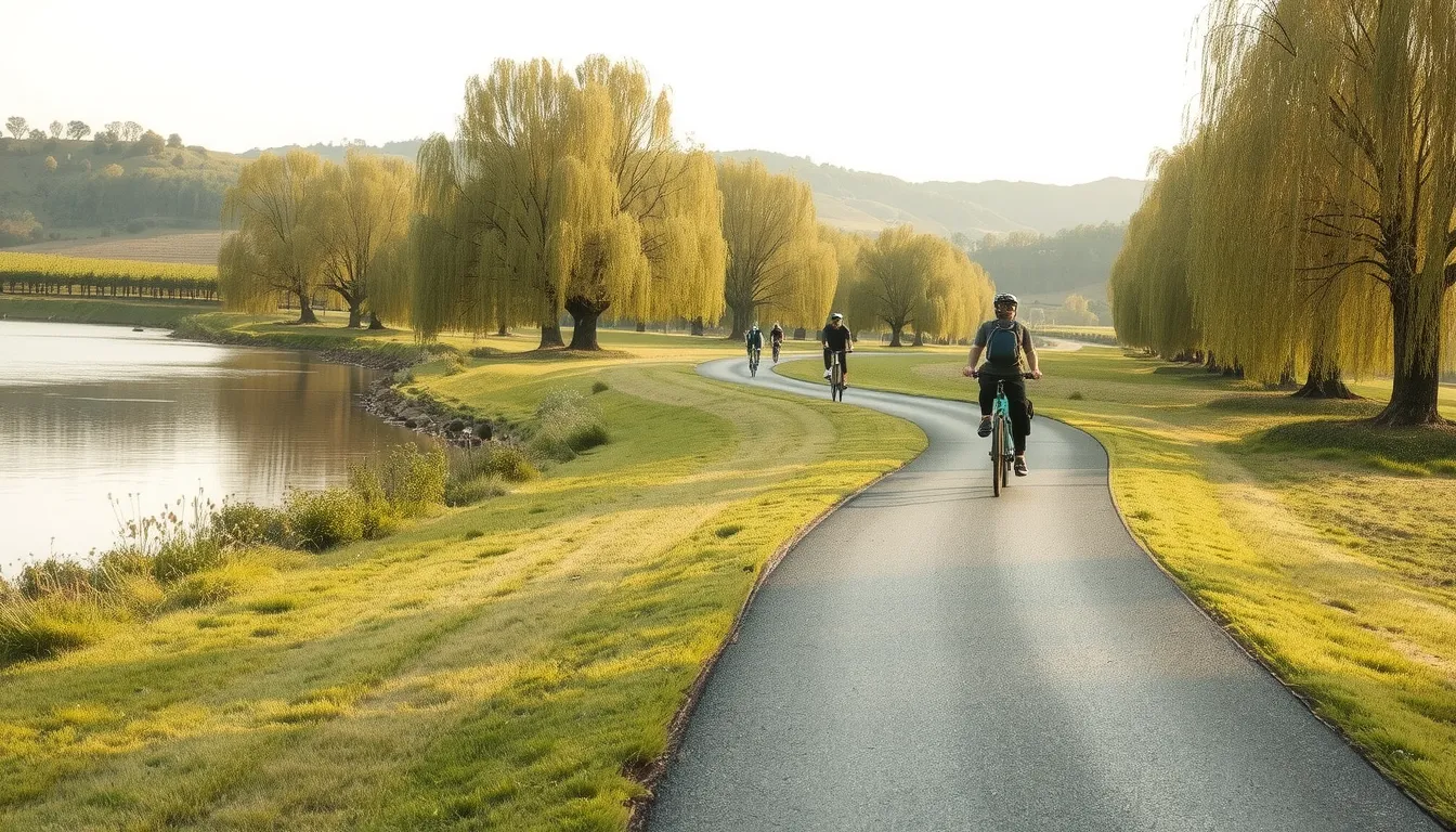 piste cyclable au bord du rhin